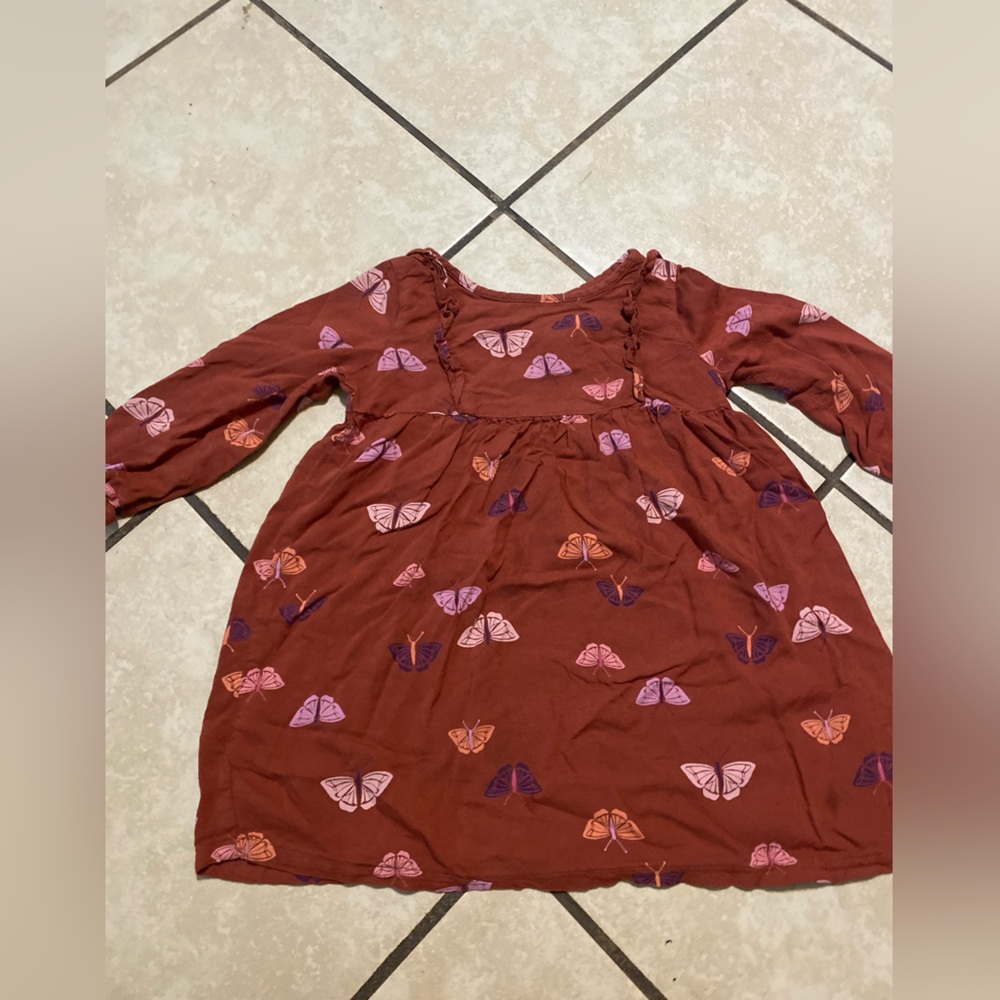 Jumping Beans Butterfly Print Dress - Brown and Purple - Picture 2 of 3